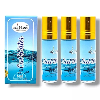 Al Hiza Perfumes Cool Water Roll-On Perfume (6ml, Pack of 3)