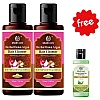Khadi Care Herbal Onion Argan Hair Cleanser Free Green Tea Aloevera Hair Conditioner (Shampoo Each 210ml + Free Condition 30ml) (1Pack, Pack of 2)