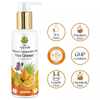 HIM Ayurveda Vitamin C Turmeric Glow Up Face Cleanser (200ml)