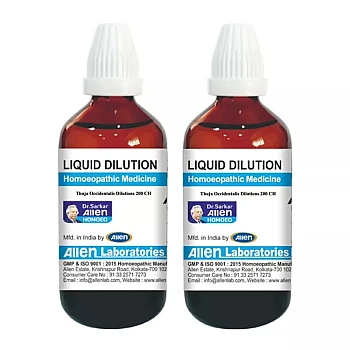 Allen Labs Thuja Occidentalis 200 CH (30ml, Pack of 2)