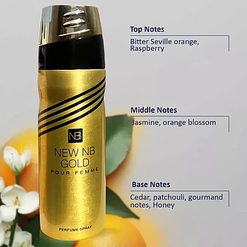 New NB Gold Pour Femme Deodorant For Women (200ml)