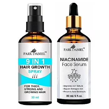 Park Daniel 9 In 1 Hair Growth Spray + Niacinamide Face Serum (30ml Each) (1Pack)