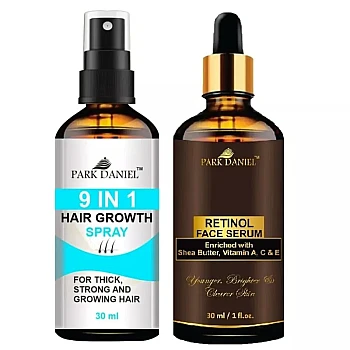 Park Daniel 9 In 1 Hair Growth Spray + Retinol Face Serum (30ml Each) (1Pack)