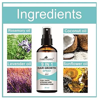 Park Daniel 9 In 1 Hair Growth Spray + Retinol Face Serum (30ml Each) (1Pack)