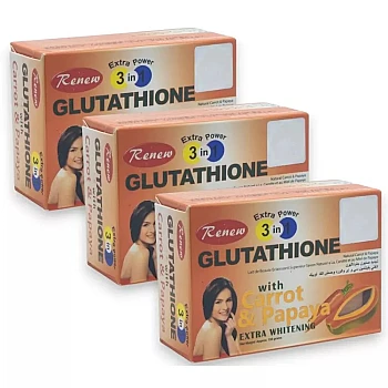 Renew Glutathione with carrot and papaya soap (135g, Pack of 3)