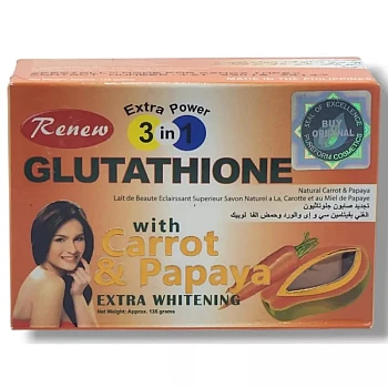 Renew Glutathione with carrot and papaya soap (135g, Pack of 3)