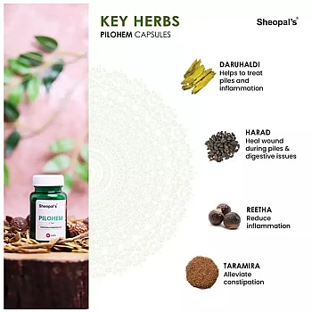 Sheopals Diabdex + Pilohem Capsules + Pilohem Oil (30Cap + 60Cap +30ml) (1Pack)