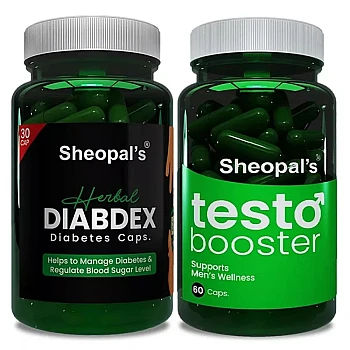 Sheopals Diabdex + Testo Boosters Capsules (30Cap + 60Cap) (1Pack)