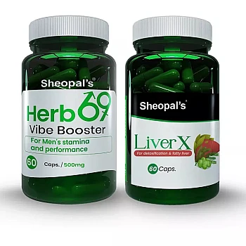 Sheopals Liver X Factor + Herb 69 Vibe Booster Capsules (Each 60Cap) (1Pack)