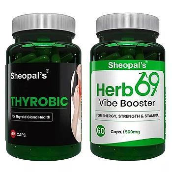 Sheopals Thyrobic + Herb 69 Vibe Booster Capsules (Each 60Cap) (1Pack)