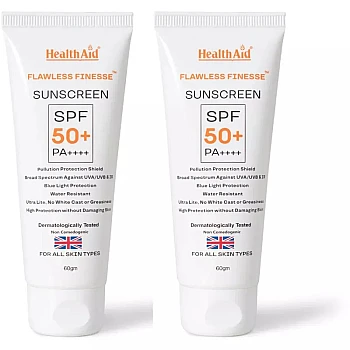 HealthAid Flawless Finesse Sunscreen SPF 50+ PA++++ (60g, Pack of 2)