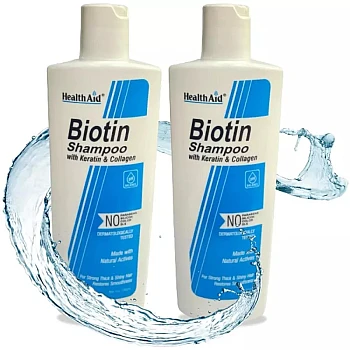 HealthAid Biotin Shampoo With Keratin & Collagen (200ml, Pack of 2)