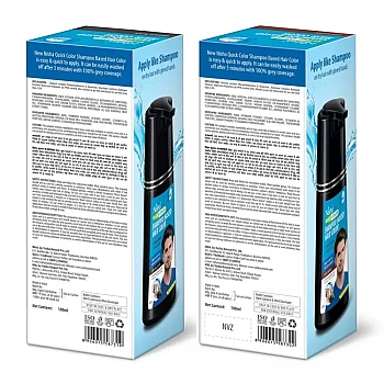 Nisha 5 Minutes Quick Hair Color Shampoo Original Black Each Box (90ml Colorant + 90ml Developer) (1Pack)