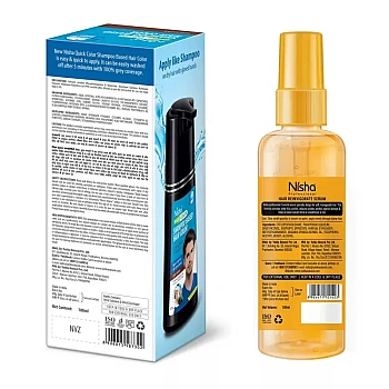 Nisha 5 Minutes Shampoo Hair Colour Dark Brown And Argan Oil Hair Serum (Shampoo 180ml + Oil Serum 100ml) (1Pack)