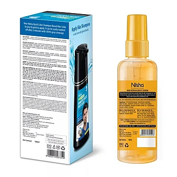 Nisha 5 Minutes Shampoo Hair Colour Original Black And Argan Oil Hair Serum (Shampoo 180ml + Oil Serum 100ml) (1Pack)