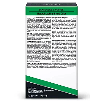 Nisha Beard Cream Color For Men 101 Original Black (Developer 20g + Colorant 20ml) (40g)