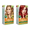 Nisha Creme Hair Color Combo Honey Blonde And Flame Red (Each (Color Cream 60g + Developer 60 + Conditioner 6ml) (1Pack)