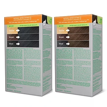 Nisha Creme Hair Color Combo Natural Black And Dark Brown (Each (Color Cream 60g + Developer 60 + Conditioner 6ml) (1Pack)