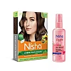 Nisha Creme Hair Color Dark Brown And Pink Hibiscus Hair Serum (Hair Color Developer 20g + Colorant 20ml) + 100ml Serum) (1Pack)