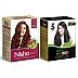 Nisha Henna Based Hair Color Red Brown And Quick Hair Colour 5 Minute Natural Black (Red Brown 1 Carton Contain 6 N Each 15g + Black 1 Carton Contain 6 N Each 10g) (1Pack)