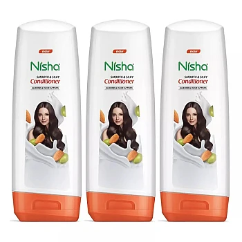 Nisha Almond & Olive Actives Conditioner (Bottle) (80ml, Pack of 3)