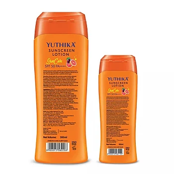 Yuthika Sunscreen Lotion Spf50 Pa++++ Combo (300ml + 100ml) (1Pack)