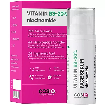 COSIQ Vitamin B3 20% Niacinamide Face Serum (30ml)