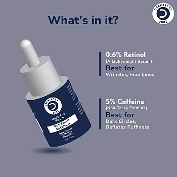 Dermistry 0.6% Retinol 5% Caffeine Ageing Under Eye Serum & Anti Aging SPF 30 Moisturizer Day Cream (Serum 30ml + Cream 50ml) (1Pack)