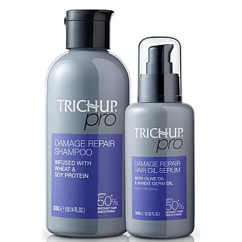 Trichup Pro Damage Repair & Instant Smoothing Hair Care Shampoo + Serum (Shampoo 300ml + Hair Oil Serum 100ml) (1Pack)