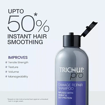 Trichup Pro Damage Repair & Instant Smoothing Hair Care Shampoo + Serum (Shampoo 300ml + Hair Oil Serum 100ml) (1Pack)