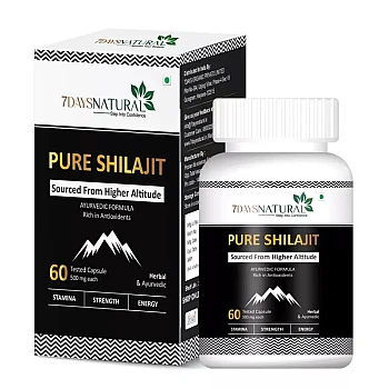 7Days Natural Pure Shilajeet Capsules For Men (60cap)