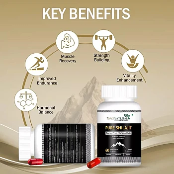 7Days Natural Pure Shilajeet Capsules For Men (60cap)
