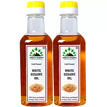Hillpure Organic White Sesame Oil (250ml, Pack of 2)