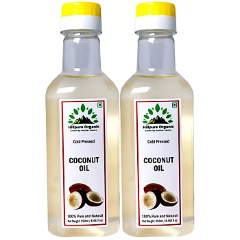 Hillpure Organic Coconut Oil (250ml, Pack of 2)