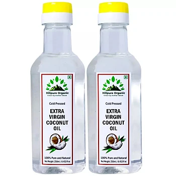 Hillpure Organic Extra Virgin Coconut Oil (250ml, Pack of 2)