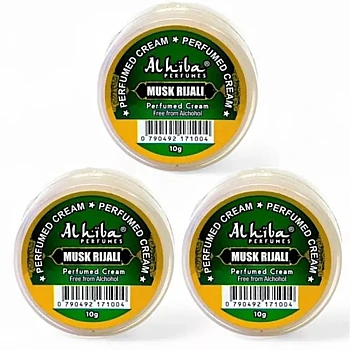Al Hiba Musk Rijali Perfumed Body Cream (10g, Pack of 3)