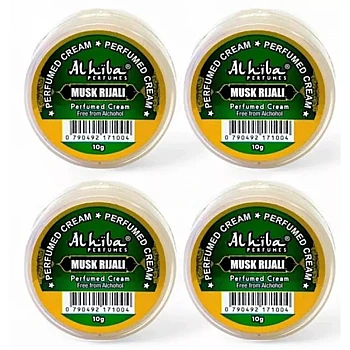 Al Hiba Musk Rijali Perfumed Body Cream (10g, Pack of 4)