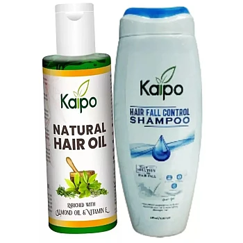 Keva Kaipo Natural Hair Oil + Hair Fall Control Shampoo (Oil 200ml + Shampoo 175ml) (1Pack)