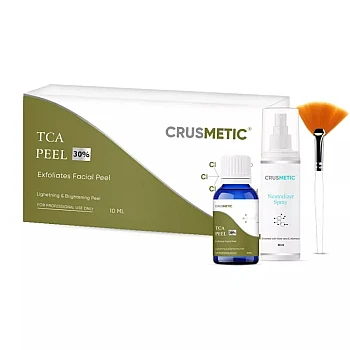 Crusmetic TCA 30% Peel + Neutralizer Solution + Brush+ Sterilized Cotton Swab Stick (10ml + 30ml + 1 brush + 2 pcs Stick) (1Pack)