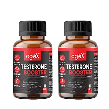 Agex Testosterone Booster for Men Capsules (60cap, Pack of 2)