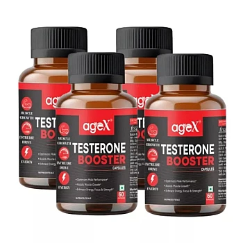 Agex Testosterone Booster for Men Capsules (60cap, Pack of 4)
