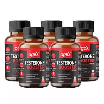 Agex Testosterone Booster for Men Capsules (60cap, Pack of 5)