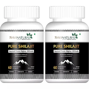 7Days Natural Pure Shilajeet Capsules For Men (60cap, Pack of 2)