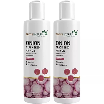 7Days Natural Onion Black Seed Hair Oil (100ml, Pack of 2)