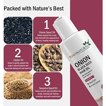 7Days Natural Onion Black Seed Hair Oil (100ml, Pack of 2)