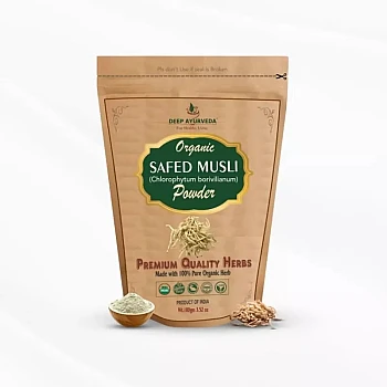 Deep Ayurveda Organic Safed Musli (Chlorophytum Borivilianum) Powder (100g, Pack of 2)