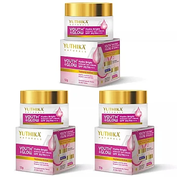 Yuthika Youth & Glow Hydra Bright Radiant Day Cream Spf30 Pa+++ (12g, Pack of 3)