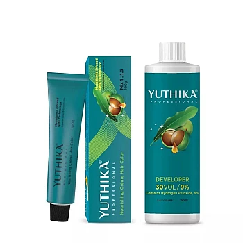 Yuthika 4.8 Chocolate Brown Hair Colour + Developer 30 Volume 9% (Hair Color 100g + Developer 150ml) (1Pack)