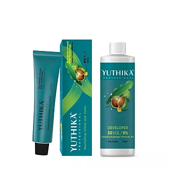 Yuthika 6.26 Wine Burgundy Hair Colour + Developer 30 Volume 9% (Hair Color 100g + Developer 100ml) (1Pack)