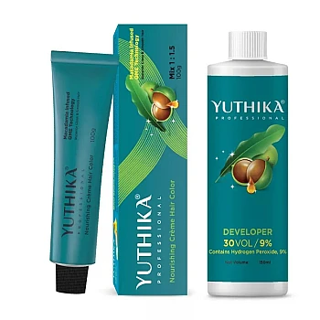Yuthika 7.0 Blonde Hair Colour + Developer 30 Volume 9% (Hair Color 100g + Developer 150ml) (1Pack)